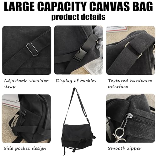 JSTHHTT Herren Umhängetaschen Aktentasche Laptoptasche Wasserdichte Canvas Groß Arbeitstasche Messenger Bag Männer Vintage, Schultertasche Kuriertasche Herrentasche Collegetasche Uni Studenten