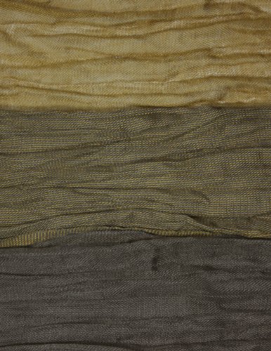 Dahlia Mens Scarf - Rayon, Scrunch, Crinkle, Fringed - Multicolor, Copper/Gray #TOP4