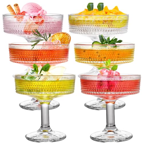 ZOOFOX Set of 6 Vintage Cocktail Coupe Glasses