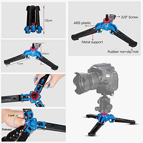 Koolehaoda Camera Aluminium Monopod with Folding Tripod Support Base,Max. Height 168cm / 66inch, Lightweight Portable, Only Heavy: 0.62kg / 1.36lb