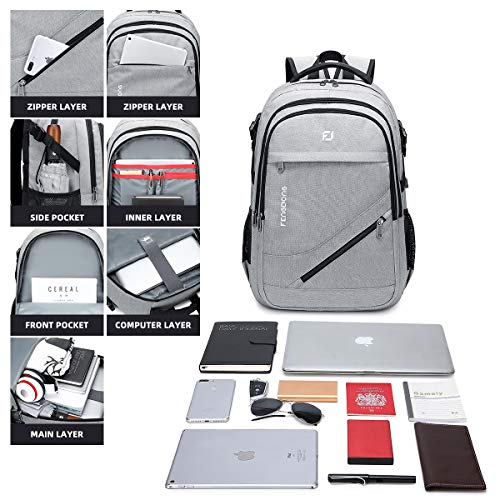 FENGDONG Laptop Backpack with USB Charging - Image 4