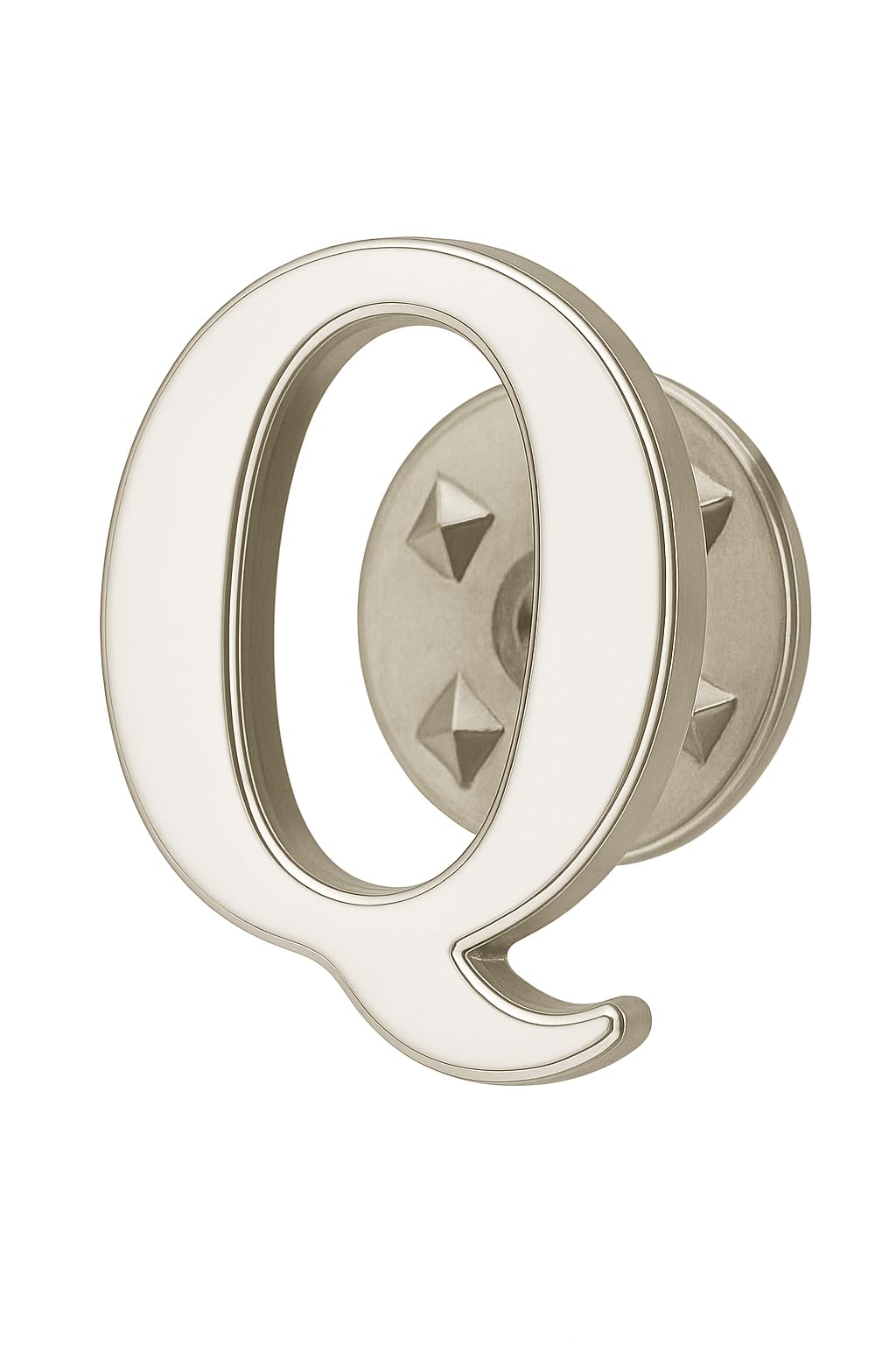 Letter “Q” Lapel Pin – Premium Polished Silver Color Initial Pin Badge for Jackets, Hats & Bags – Elegant Alphabet Monogram Accessory for Men & Women – Personalized Gift for Him or Her