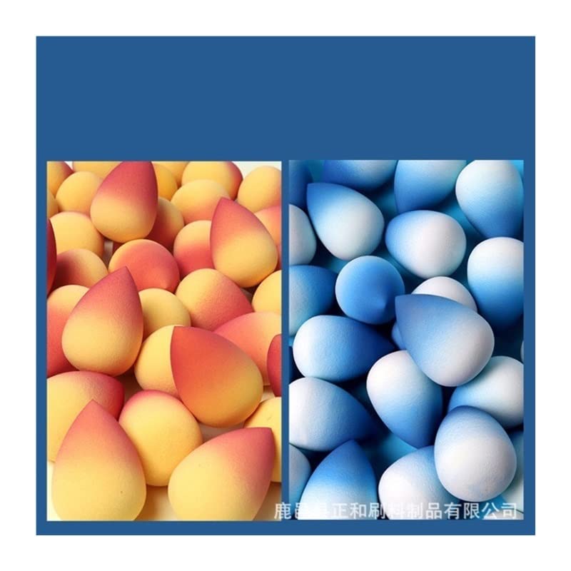 yaoqijie Make-up-Schwamm Ozean Gradient Farbe Wassertropfen Foundation Concealer Schwamm Puder Kosmetik Puff Make-up Blender Großhandel dauerhaft (Farbe: 20 Stück blau)
