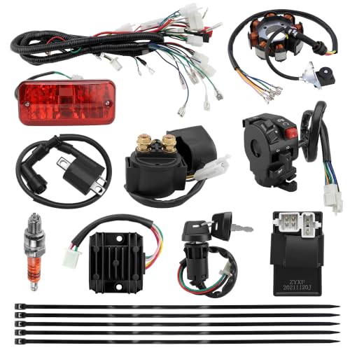 Image of PRO BAT Complete Electrics 4 Stroke Wiring Harness Kit 8 Coil CDI Stator | Tail Light for 150cc 200cc 250cc 300cc 4 Wheelers Stroke ATV Go Kart Quad Pit Dirt Bike Lifan Zongshen YX
