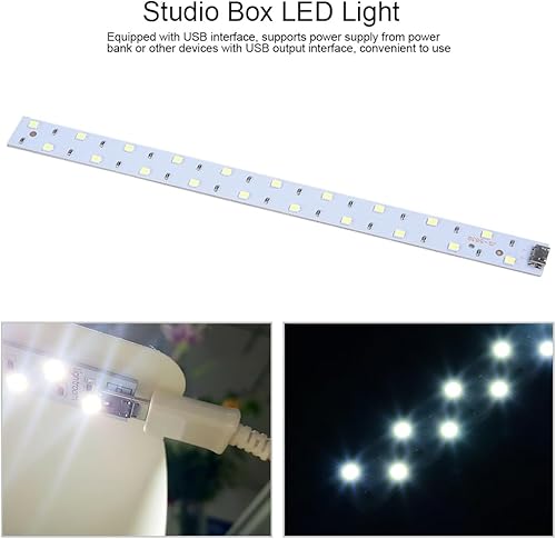 Miniatura 5 de Studio Box - Luz LED, mini 6400 K para tienda de fotos, luz LED, alimentada por USB, tira de luz plegable para tienda de fotos para caja de estudio,