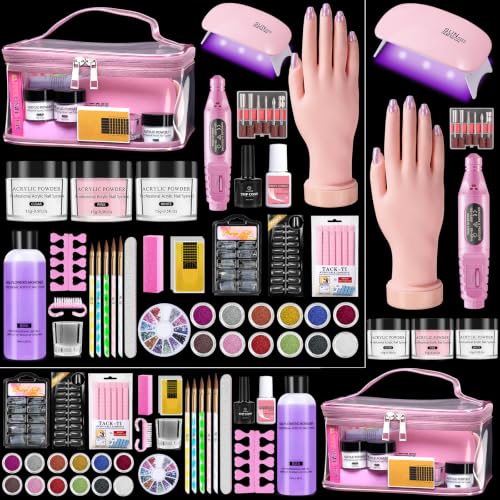 Nail Kit for Beginners with Everything, Practice Hand & Storage Gift Bag