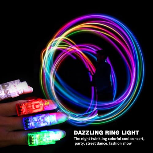 XPJBKC 60 Pcs Fingerlichter, Gastgeschenke Geburtstag Fingerlicht, Kleinigkeiten Leuchtspielzeug, Leuchtringe Mini Leuchtendes Spielzeug, Halloween Leuchtringe(Multicolor)
