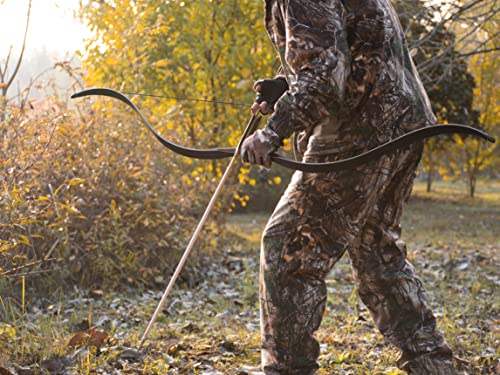 Pg1Archery 54" Longbow With Carbon Arrows Modern One Piece Long Bow Recurve Bow For Hungting Targeting Practice 20-50Lbs 30# #TOP4