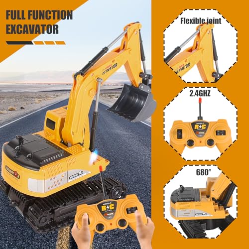image for Jiakora Remote Control Excavator Toys for Boys, RC Excavator Toy for B
