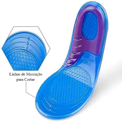 Palmilha gel, Palmilha de silicone, Palmilha Ortopedica com sola macia e absorvente de choque (36-41