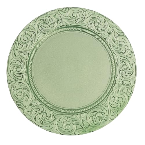 Set de 100 platos reutilizables redondos verdes miniatura 1