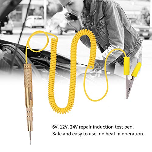 Qii lu Circuit Tester Pen, Auto Car Vehicle Circuit Tester DC 6V 12V 24V Gloeilamp Voltage Test Pen Potlood Geel - Image 5