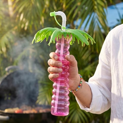 Kisangel 5pcs Palm Tree Cups Coconut Tree Cups Plastic Drink Water Bottle for Tropical Yard Luau Party Supplies by Kisangel - Image 3