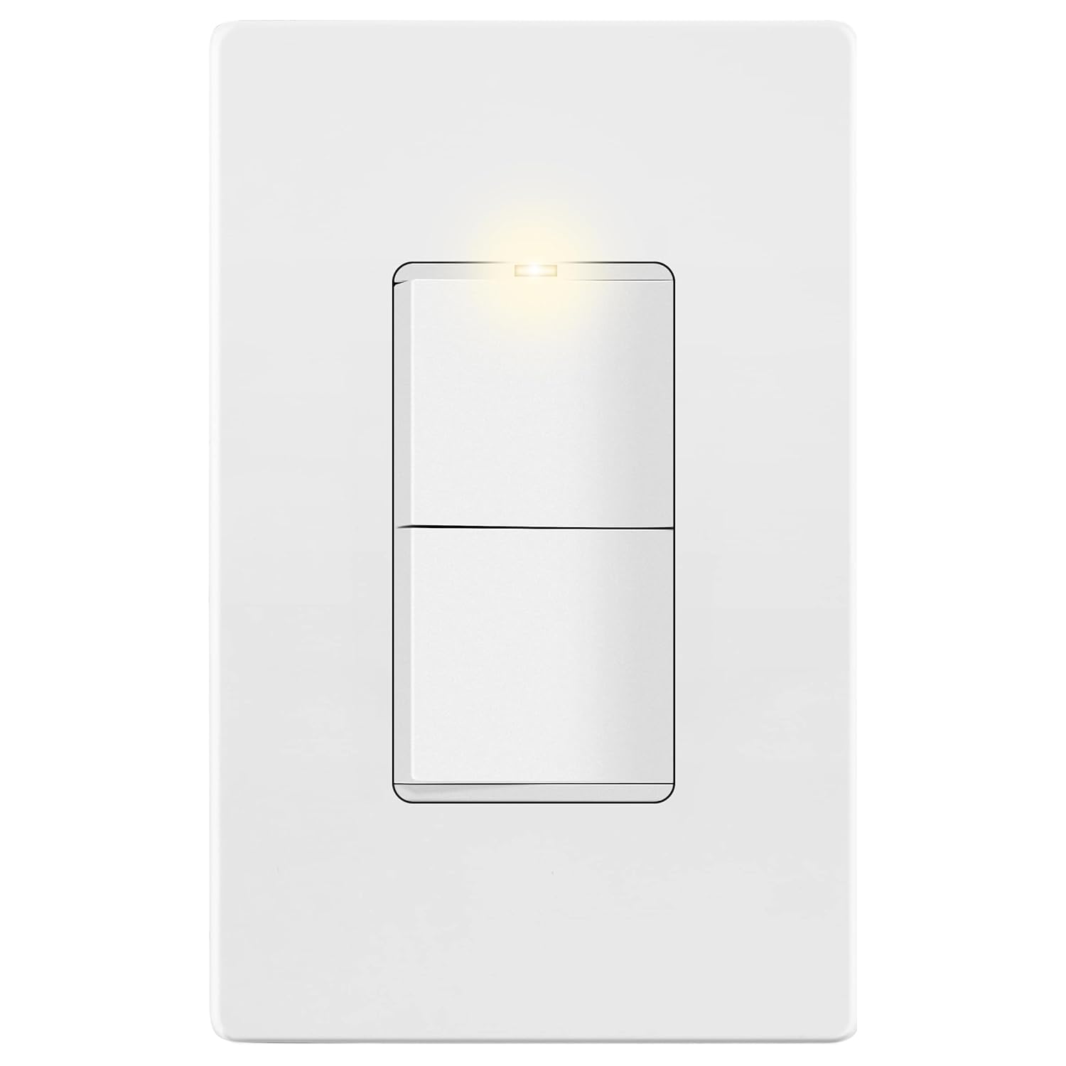 LIDER Minimalist Design Matte Finish Lighted Double Switch with Screwless Wall Plate Combination Frameless Decorator Switch with Locator