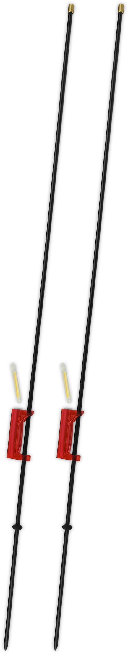 2-4 piece monkey climbing bite alarm set for fishing made of robust metal including glow sticks, colour: 2 x red