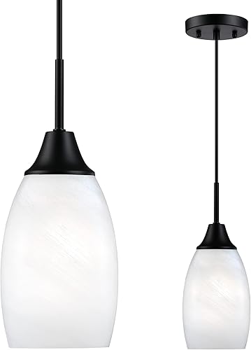 Mini lámpara colgante de cristal, 1 luz soplada a mano, ovalada, de cristal, colgante para isla de cocina, comedor, sala, vestíbulo, pasillo, disponible en Yaxa Colombia