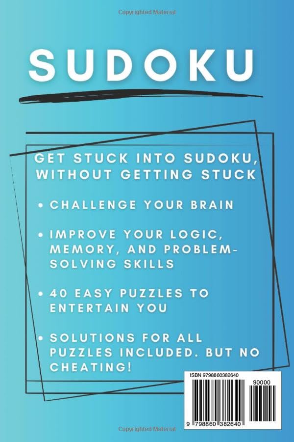 Miniatura 2 de Sudoku 40 Easy Puzzles Ideal for Beginners, Teens or Relaxing and Helping with Mindfulness