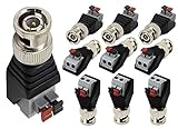 zdyCGTime BNC Video Barron Adapter, BNC Männlich auf 2 Pins/Straße Schraubenklemmen Video-Audio-Barron-Stecker für Koaxialkabel Cat5 bis CCTV-Sicherheitsüberwachung (10 Stück)