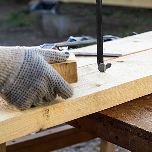 Relaxdays Brecheisen Set 5-teilig, Brechstange sechskant, Nageleisen groß, Kuhfuß lang, Montierhebel, aus Stahl, schwarz, 4 x 58 x 2.5 cm