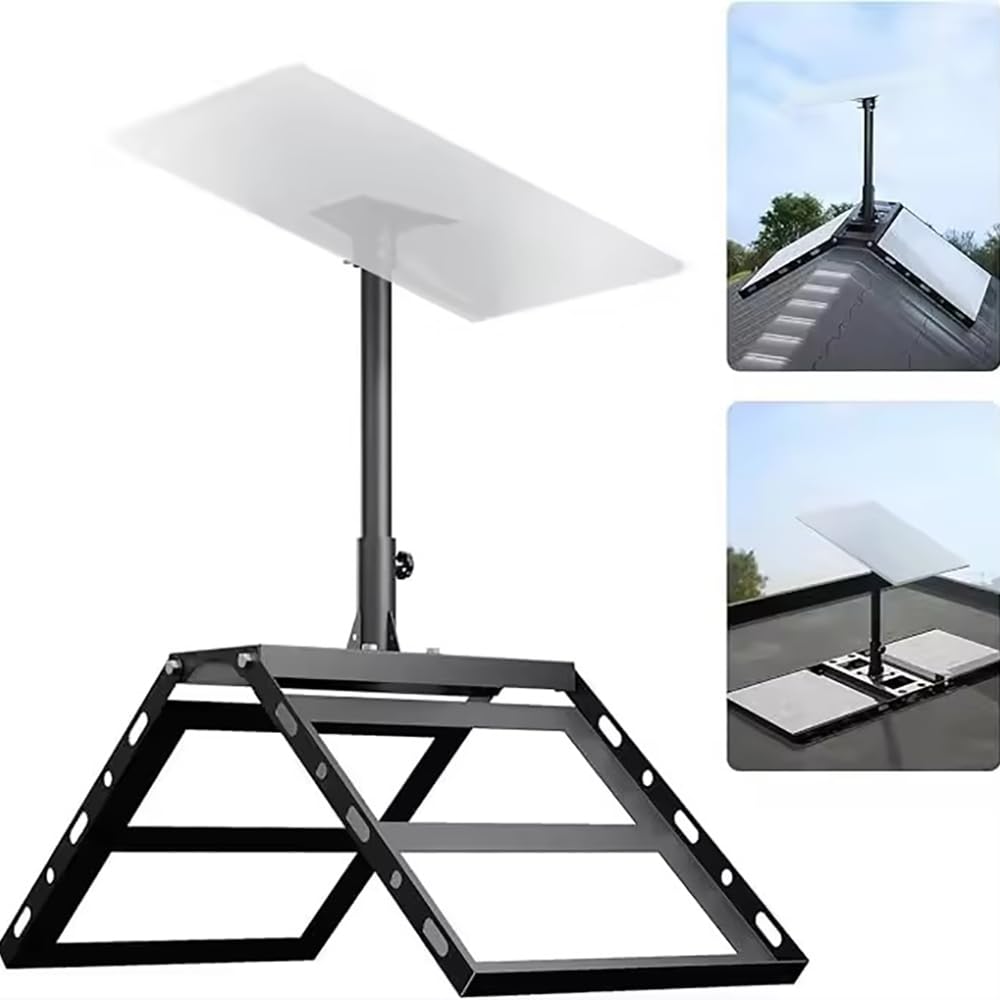 Kit de Montage Toiture pour Starlink Gen 3: Orientation 360° et Inclinaison Régulable, Pliable, Installation sans Vis ni Percage,40mm Adaptateur Aluminium,Lourd & Stable pour Satellite Starlink.