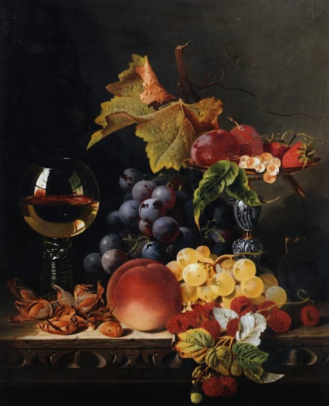 Nature morte au verre de vin Edward Ladell affiche toile décoration murale 60x90