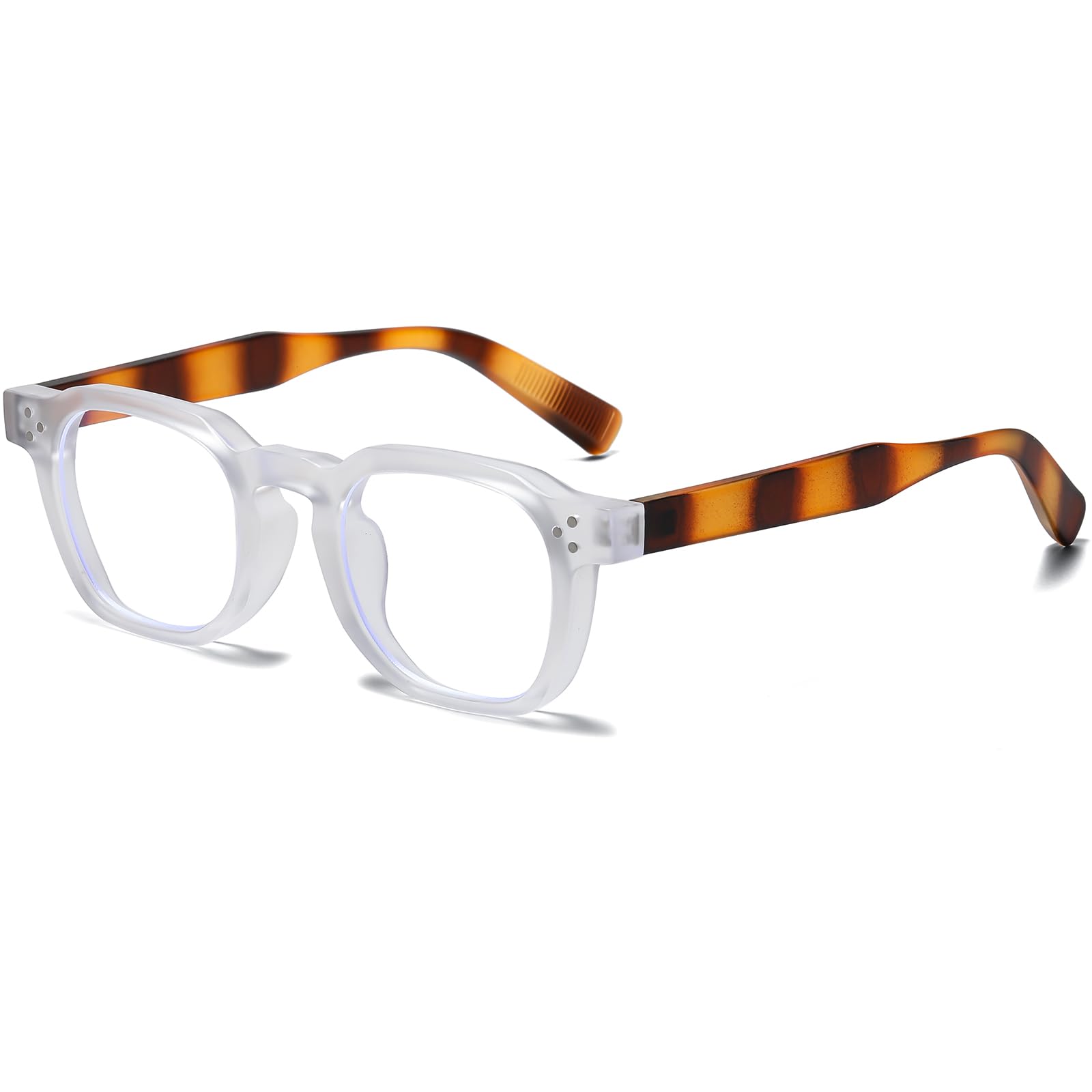 AIEYEZO Okulary w stylu retro dla mężczyzn i kobiet, kwadratowe, grube ramki, modne okulary do komputera w stylu vintage