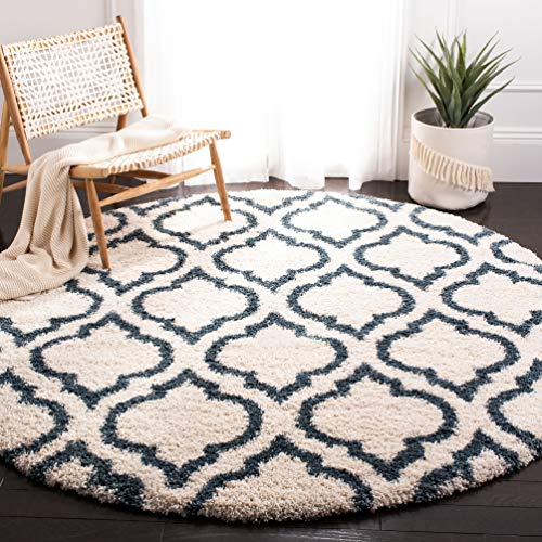 SAFAVIEH Hudson Shag Collection Area Rug - 7' Round, Ivory