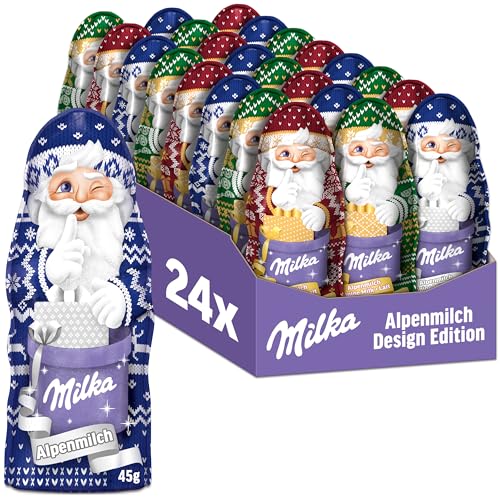Milka Weihnachtsmann Alpenmilch Design Edition –Großpackung mit...