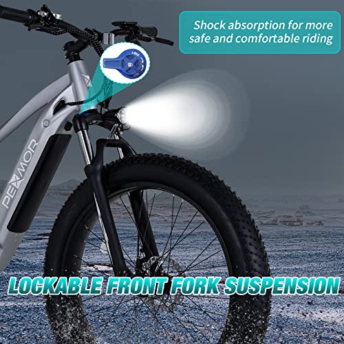 Pexmor Electric Bike For Adults, 750W Bafang Motor Ebike 32Mph Adult Electric Bicycle 48V 14Ah Lg Battery, 26" Fat Tire Electric Mountain Bike Snow E-Bike Professional 7 Speed Gears,Ul Certified #TOP4