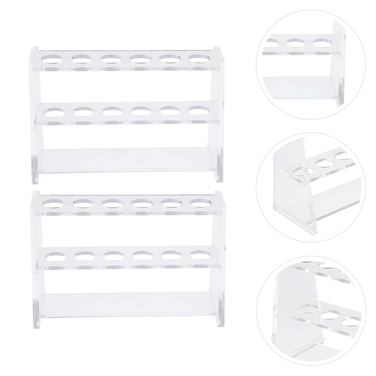 ULTECHNOVO Vidrio Centrífugo 6 Piezas Gradilla Contenedor De Tubos De Ensayo De Laboratorio Estante Para Tubos De Ensayo De Laboratorio Acrílico Soporte Orgánico Soporte Para Gafas