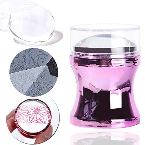 Mirror Nail Art Stamper Clear Silicone, French Nail Stamper, Silicone Nail Stamp Template Scraper Polish Transfer Tools With Cap For Nail Art Diy Nail Accessories Art Kit #TOP4