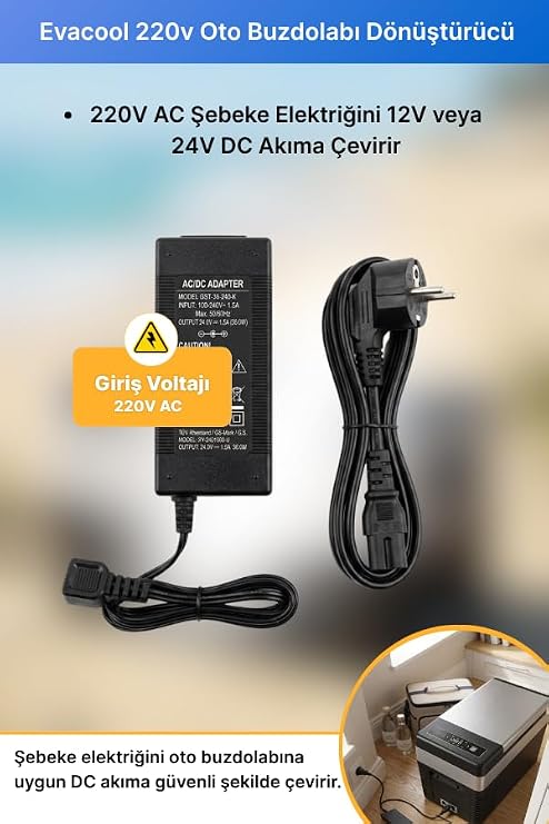 Evacool 220v Auto Refrigerator Converter Adapter Home Adapter
