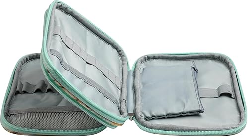 Miniatura 3 de Fangyid Organizador de bolsa de ganchillo, kit de tejer, estuche de agujas de tejer, organizador de costura, bolsa de almacenamiento para ganchos