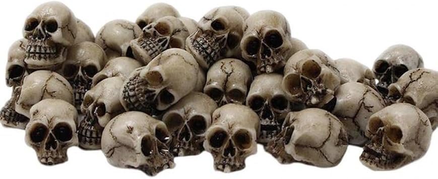 20pcs Mini Skull Head Miniature Skull Skeleton Head Ornaments for Haunted House Vase Fillers for Halloween Home Table Decoration