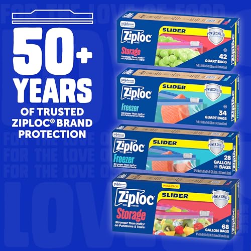 Ziploc Quart Freezer Slider Bags, 136 Total Bags (34 Count, 4-Pack) - image 7