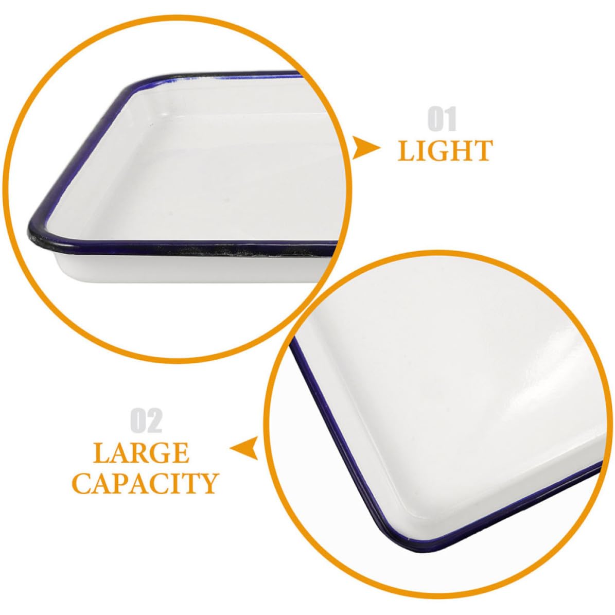Zerodeko Bandeja de Horno Esmaltada Multifuncional para Hornear, Molde Antiadherente Fácil de Limpiar Adecuado para Cocina y Hogar