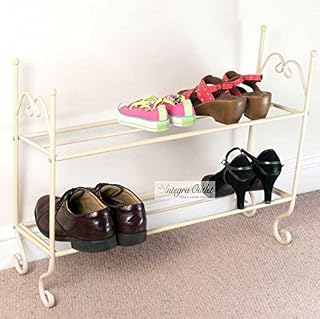 2 Tier Cream Vintage look Shoe Rack