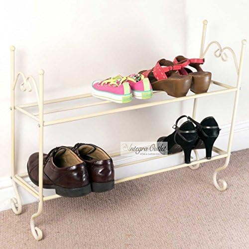 2 Tier Cream Vintage look Shoe Rack