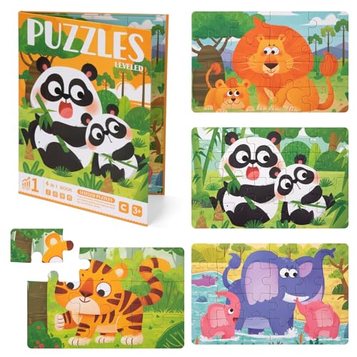 Puzzle Magnétique pour Enfants, Montessori Jouet Animal Livre de Puzzle en Bois Jeu de Voyage Educatifs Précoce Cadeau pour Garçon Fille 3 4 5 6 Ans