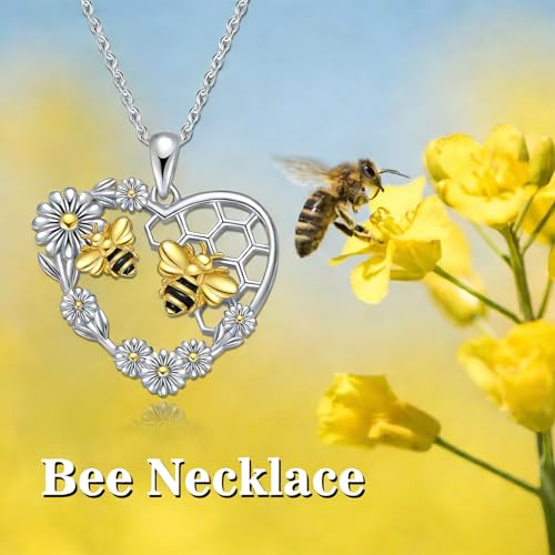 Image of Heart Necklace 925 Sterling Silver Animal Pendant Cute Heart Jewelry Gifts for Women Animal Lover