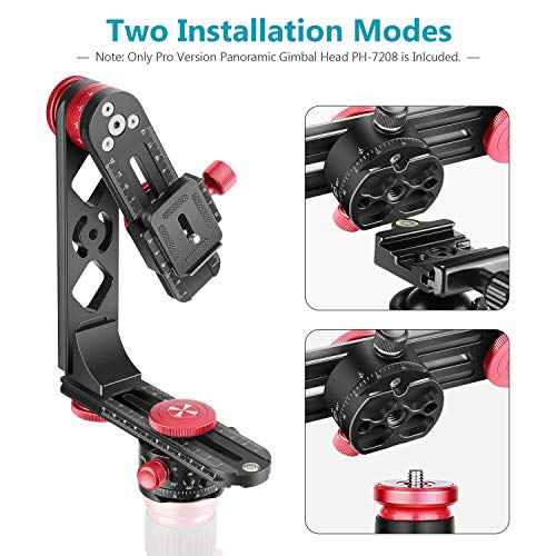 Neewer Tête de Trépied Support Gimbal Panoramique Alliage Aluminium avec Plaque Rapide 1/4 Pouce Standard et Etui,Charge Admissible 10kg Compatible avec DSLR Nikon Canon Sony - Image 7