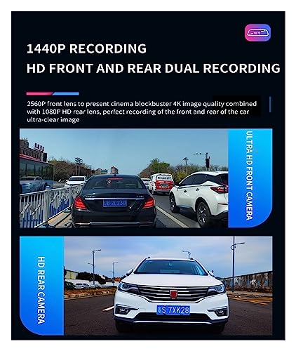 Dashcam 1440P WiFi retrovisor coche espejo táctil 10 pulgadas DVR aparcamiento 24H caja negra 32G 3