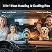 Portable Car Heater, 12V Car Heater for Vehicle, Plugs into Cigarette Lighter, Windshield Defroster&Defogger, 2-in-1 Fast Heating & Cooling Fan, Suction Holder, 2026 Upgraded Air Purified&Fuse Safety
