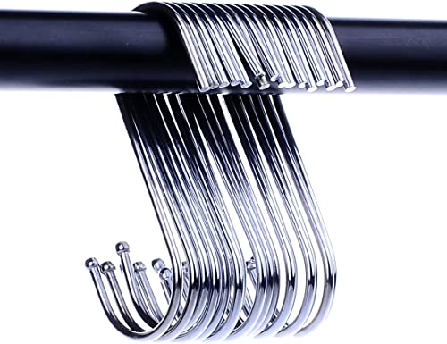 Baoswi 40 Pack Heavy Duty S Hooks S Shaped Hanging Hooks Large Hangers for Kitchen Bathroom, Bedroom and Office (Silver) - Image 3