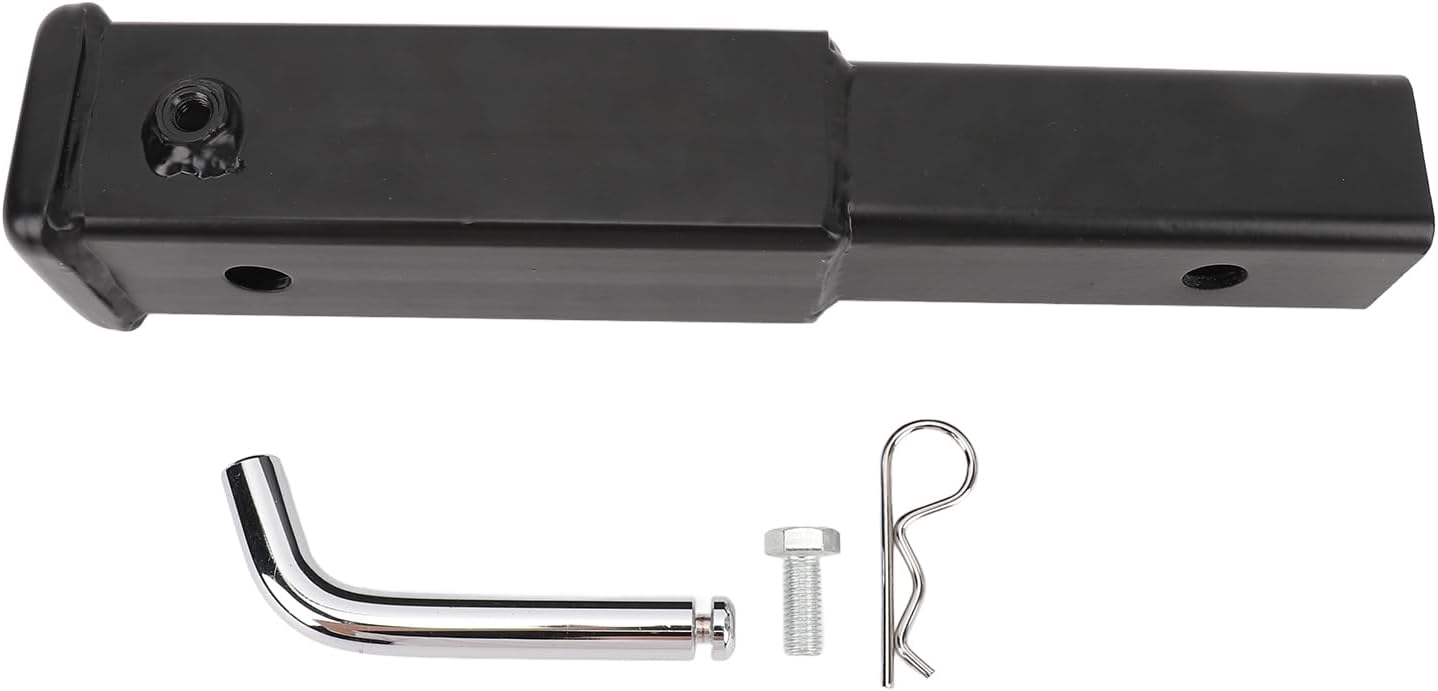 ANGGREK 9.6in Trailer Hitch Tube Extender, 2 Inch Receiver 3500lbs with 5/8in Hook Pin and Clip for Cars SUVs TrucksRVs Extends Range of Trailer Hitch by 9.6in Suitable for All Cars