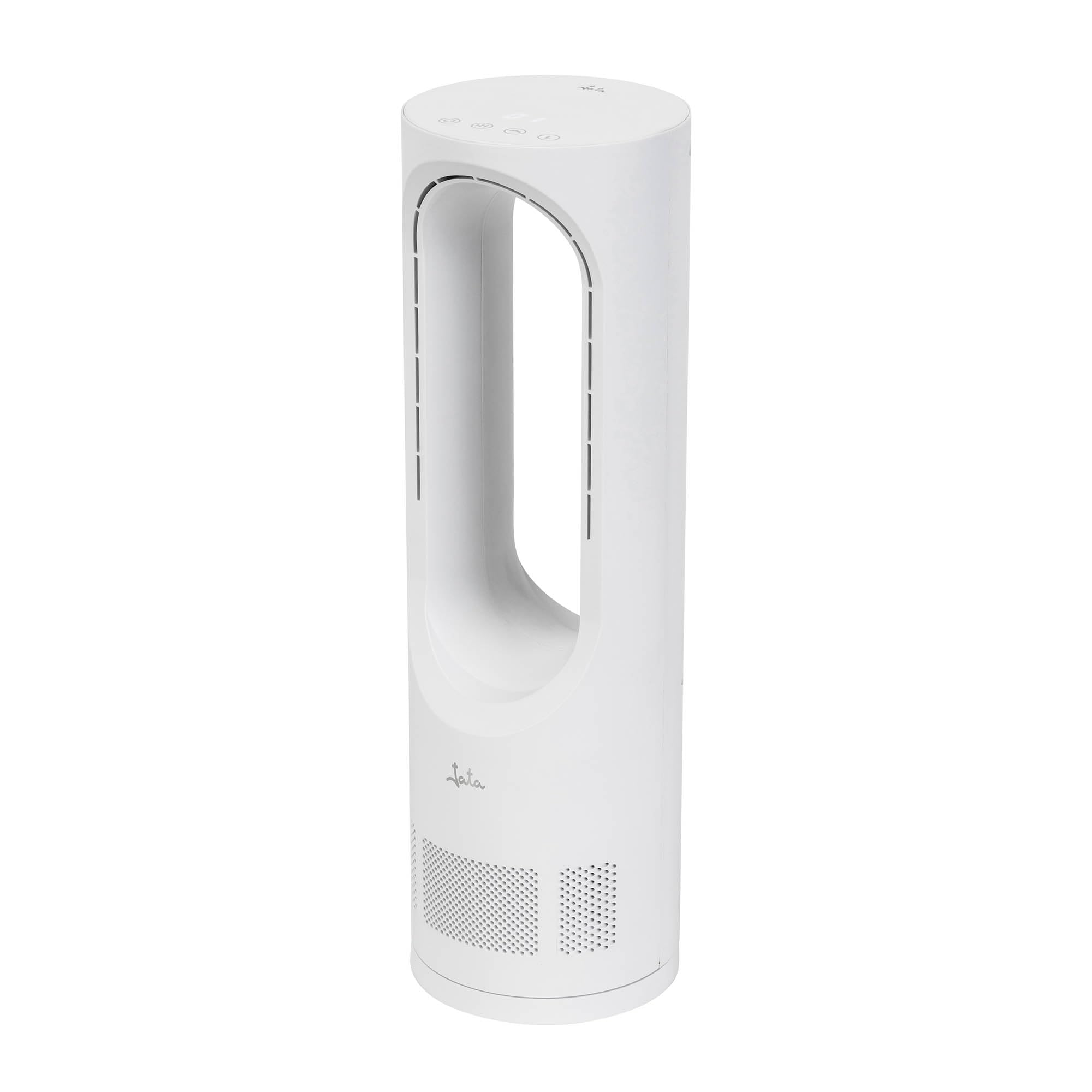 JATA JVSA3430 Kompaktowy wentylator bezłopatkowy, 15 W, cichy z 5 prędkościami, oscylacja 60°, minutnik 9h, panel dotykowy LED, niskie zużycie energii