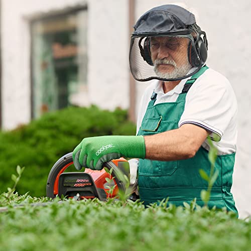 Cooljob 6 Pairs Bamboo Gardening Gloves For Women And Men, Ultra-Thin Pu Coated Garden Yard Gloves, Breathable Anti-Slip Work Gloves With Grip For Workers, Gardeners, Green & Blue, Medium Size #TOP3