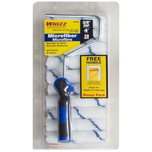 Work Tools International 25009F Whizz Microfiber Mini Paint Roller Covers, Multi