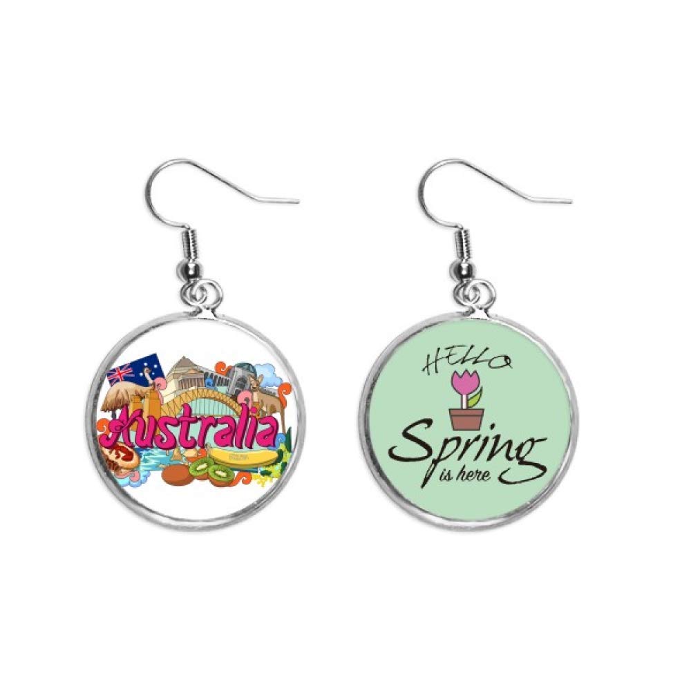 Boucles d'oreilles saison printemps avec pendentif kangourous en Australie - 5