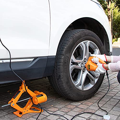 Beetro 3 Ton Electric Car Jack 2 In 1 Electric Car Floor Jack With Electric Wrench, 12V Scissor Jack Electric Jack For Car Sedan And Suv Tire Changing #TOP7